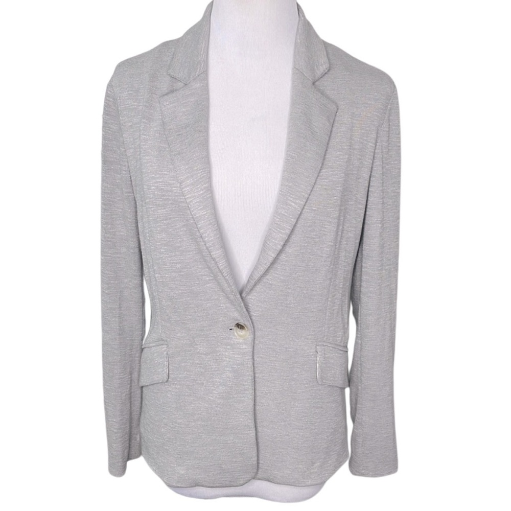 Eden Society Casual Grey Jersey Feel Textured Blazer Jacket